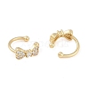 Brass Micro Pave Clear Cubic Zirconia Cuff Earring for Women EJEW-S225-19G-03-2