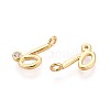 Brass Micro Pave Cubic Zirconia Charms KK-N263-97G-B-2