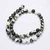 Natural Black Zebra Jasper Beads Strands G-G697-F02-8mm-2