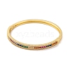 Brass Pave Colorful Cubic Zirconia Hinged Bangles for Women BJEW-S147-33G-D-2