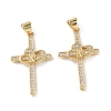 Brass Micro Pave Cubic Zirconia Pendants KK-E068-VF280-1