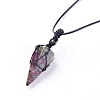 Natural Bloodstone Pendants Necklaces NJEW-E140-A01-2