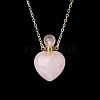 Natural Rose Quartz Perfume Bottle Pendant Necklace PW-WG2A891-07-1