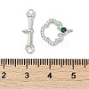 Brass Micro Pave Clear Cubic Zirconia Toggle Clasps KK-K391-15P-4