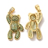 Brass Micro Pave Cubic Zirconia Pendants KK-A180-20G-2