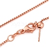 1.5mm Rack Plating Brass Box Chain Adjustable Slider Necklaces for Women Men MAK-L044-35RG-2