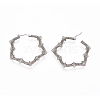 Non-Tarnish Long-Lasting Plated 304 Stainless Steel Wire Wrapped Hoop Earrings EJEW-D250-02-P-2