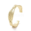 Brass Twist Rope Open Cuff Bangle for Women BJEW-F445-08G-2