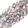 Electroplate Transparent Glass Beads Strands X-EGLA-N002-29-C01-1