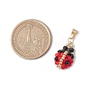 Glass Seed Beads Ladybird Pendants PALLOY-MZ00454-2