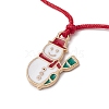 2Pcs Christmas Alloy Enamel Charm Bracelets BJEW-JB11229-4