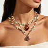Natural Shell Pendant Double Layer Necklaces for Women WG62FB0-01-1