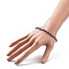 Resin Evil Eye Round Beaded Stretch Bracelet with Brass Beads for Women BJEW-JB08095-3