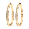 Brass Micro Pave Cubic Zirconia Hoop Earrings EJEW-D078-08KCG-1