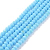 Electroplate Opaque Solid Color Glass Beads Strands EGLA-A044-P6mm-L08-1