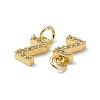 Real 18K Gold Plated Brass Micro Pave Clear Cubic Zirconia Charms KK-E068-VB452-Z-3