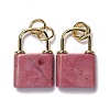 Natural Rhodonite Pendants G-P453-01G-I-RS-2