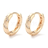 Brass Micro Pave Clear Cubic Zirconia Hoop Earrings EJEW-C121-01G-1