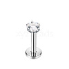 Titanium Steel Clear Cubic Zirconia Threadless Labret Stud WGC142D-24-1