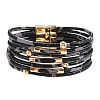 Imitation PU Leather Cord Multi-strand Bracelets for Women Girl WG4D46A-20-1