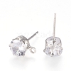 Brass Stud Earring Findings KK-L199-B01-P-2