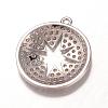 Brass Micro Pave Cubic Zirconia Pendants ZIRC-H061-17P-2