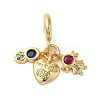 Rack Plating Brass Pave Colorful Cubic Zirconia European Dangle Charms KK-P279-43G-1