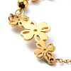 PVD Vacuum Plating 304 Stainless Steel Clover Link Bracelet with Beaded Chains for Women BJEW-E108-08G-2