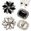 ARRICRAFT 2 Pairs 2 Style Flower & Rectangle Glass Rhinestone Shoe Decoration AJEW-AR0001-80-1