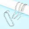 304 Stainless Steel Oval Link Chain Bracelet & Necklace Jewelry Sets SJEW-L199-03P-1