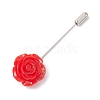 Resin Glitter Flower Brass Stick Lapel Pins JEWB-BR00170-01-4