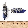 Dyed Natural Lapis Lazuli Double Terminal Pointed Pendants G-C144-03P-08-3