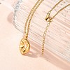 Summer Beach 304 Stainless Steel Pendant Rope Chain Necklaces for Women STAS-Z108-01G-05-2