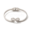 304 Stainless Steel Coil Swirl Open Cuff Bangle BJEW-G636-03-2