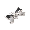 Rack Plating Alloy Black Enamel Bowknot Connector Charms FIND-B037-08P-01-2