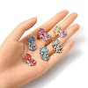 12Pcs 6 Colors Printed Alloy Pendants FIND-YW0004-49-4