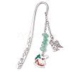 5Pcs 5 Styles Christmas House & Angel Alloy Pendant Bookmarks AJEW-JK00341-4