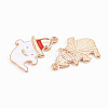 Light Gold Tone Alloy Enamel Pendants ENAM-T018-06-3