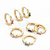 Brass Micro Pave Cubic Zirconia Huggie Hoop Earrings EJEW-Q023-006-NR-1