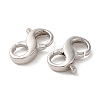 Rhodium Plated 925 Sterling Silver Double Opening Lobster Claw Clasps LS-STER-Q187-01B-P-2