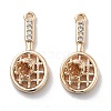 Rack Plating Brass Clear Cubic Zirconia Pendants KK-M102-23G-A-1