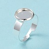 Adjustable 201 Stainless Steel Finger Rings Components STAS-G187-01S-10mm-2
