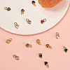 16Pcs 8 Colors Brass inlaid Cubic Zirconia Pendants ZIRC-CJ0001-15-5