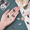 40Pcs 2 Color 304 Stainless Steel Pointed Pendants STAS-UN0023-90-2