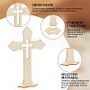 Olycraft 30 Sets 3 Style DIY Wood Cross Ornament DJEW-OC0001-43-4