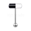 Capsule 304 Stainless Steel & Acrylic Straight Barbell 15 Gauge Piercing Tongue Rings for Women Men WG1AE5D-11-1