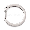 Non-Tarnish 304 Stainless Steel Push Gate Snap Key Clasps STAS-B022-01P-02-3