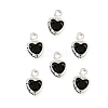 Heart Brass Glass Charms LS-KK-S385-01S-01-1