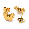 Chunk Letter 304 Stainless Steel Stud Earrings for Women EJEW-G386-01W-G-2