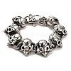 304 Stainless Steel Skull Link Chain Bracelets BJEW-E094-02AS-1